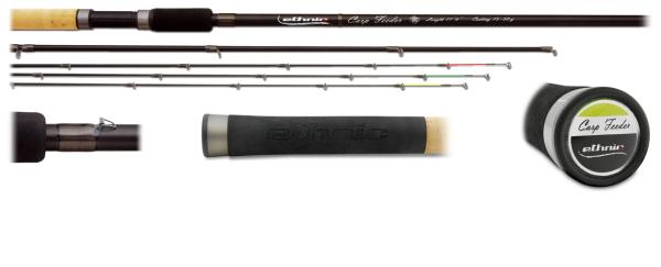 Tubertini EthnicCarp Feeder, 11.6 Ft, 3,50m, 2 delig, 15 - 50 gram, 3 carbon toppen, 2-3-4 oz