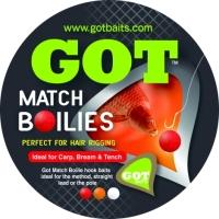 GOT Baits Match Boilies, 10 mm. aardbei rood